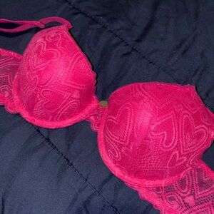 Hot pink push up bra